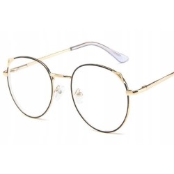 OKULARY metal KOREKCYJNE MINUSY kocie uszy -1 - -4