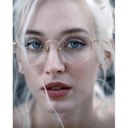 OKULARY metal anty blue srebrne