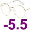 OKULARY metal KOREKCYJNE MINUSY kocie uszy -5.5