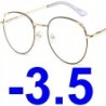 OKULARY metal KOREKCYJNE MINUSY kocie uszy -3.5