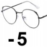 OKULARY metal KOREKCYJNE MINUSY kocie uszy -5