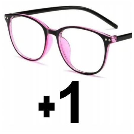 Okulary antyblue do czytania czarno-czerwone +1