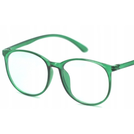 OKULARY duże zielone antyblue UV400 zerówki