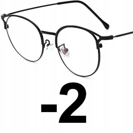 OKULARY korekcyjne KOCIE minusy CZARNE -2