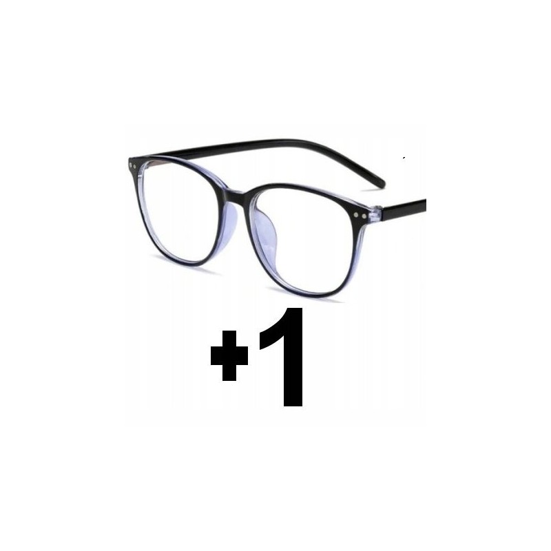 Okulary antyblue do czytania NIEBIESKIE +1