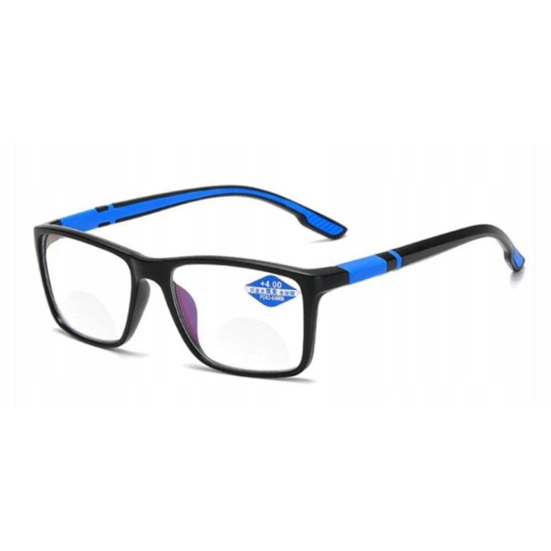 OKULARY KOREKCYJNE sportowe niebieskie PLUSY +3.5