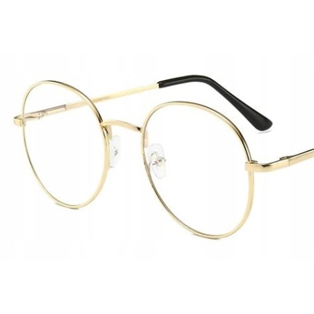 OKULARY metal KOREKCYJNE PLUSY +2.75 złote