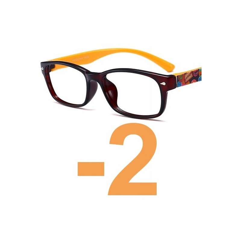 OKULARY KOREKCYJNE kujonki MINUSY żółte -2